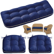 1 MIDDLE ONE front view Oxford blue cushions showing clean style and comfort