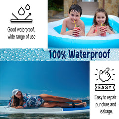10Leccion patch applied on pool float showing invisible repair and restored use