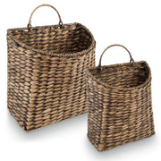 84ECO front view of black wicker hanging baskets adding curated entryway storage