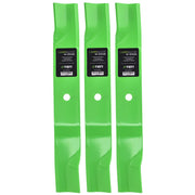 8TEN LawnRAZOR front pack showing three replacement blades, clear OEM compatibility