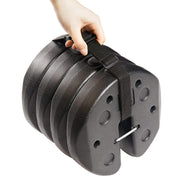 ABCCANOPY front view of four pre-filled weights showing ready-to-use benefit