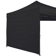 ABCCANOPY front view of black 10x10 SunWall showing full coverage and shade