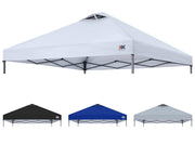 ABCCANOPY front view white top showing full canopy coverage and shade benefit