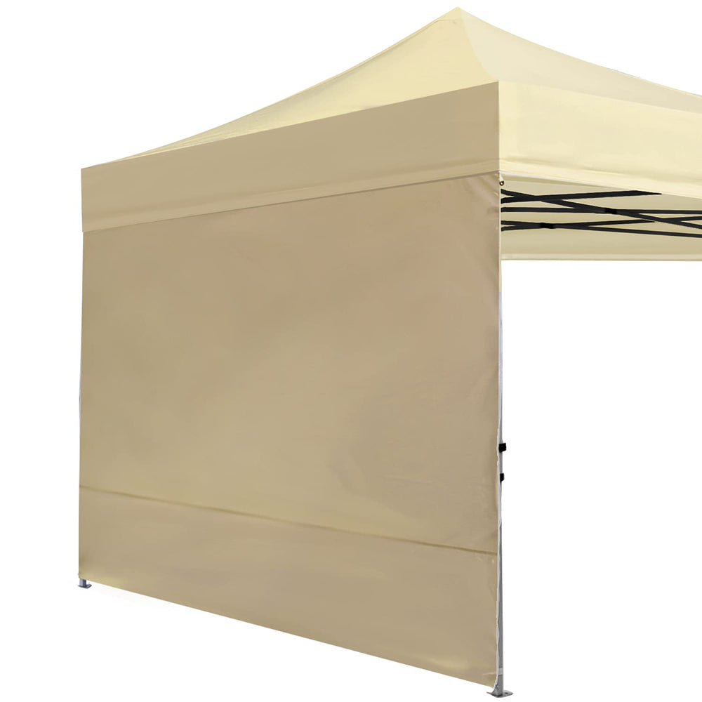 ABCCANOPY front view of beige sidewall showing shape and coverage benefit