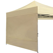 ABCCANOPY front view of beige sidewall showing shape and coverage benefit
