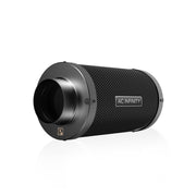 AC Infinity front view showing filter housing and duct opening for reliable odor control
