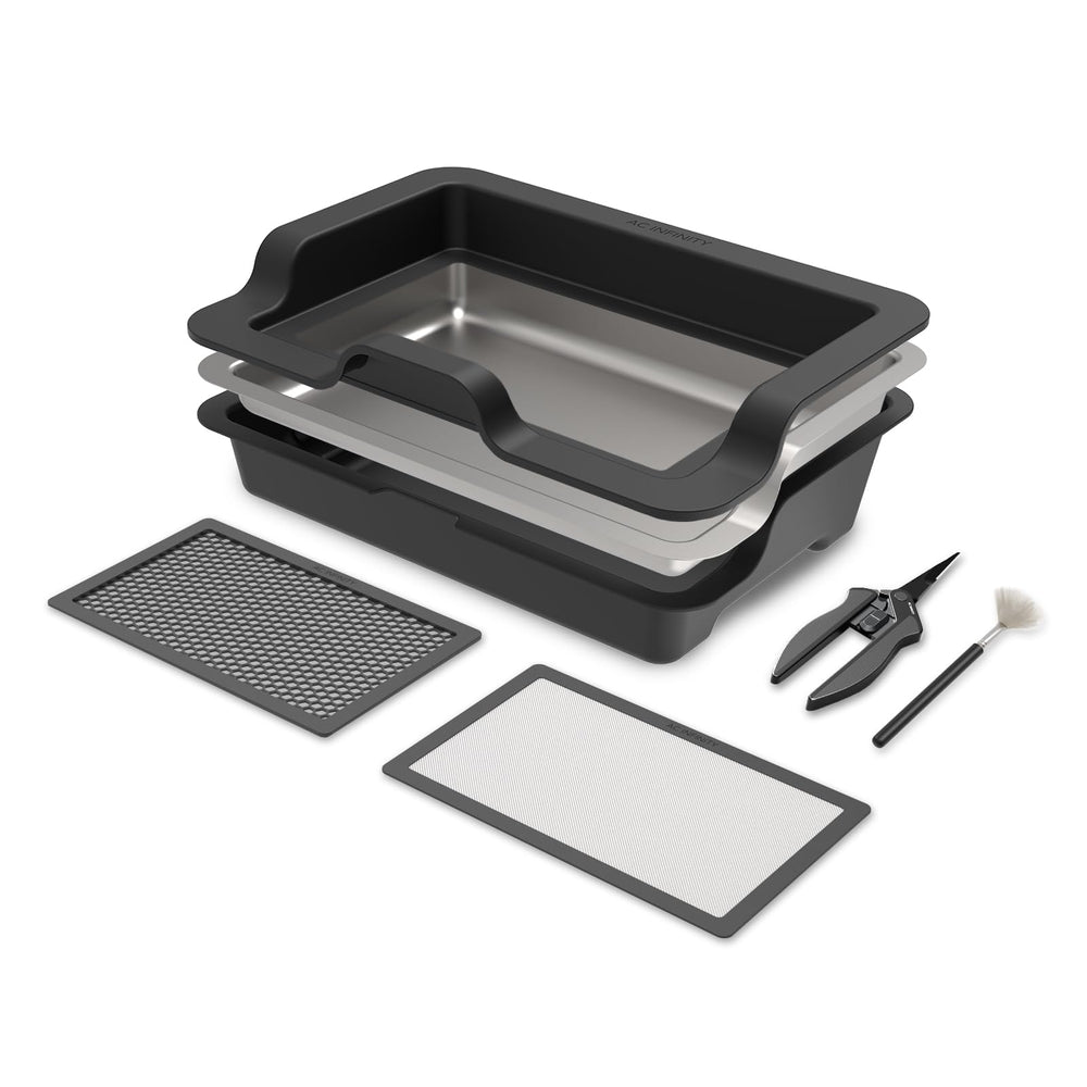 AC Infinity front view of trim tray kit showing organized harvesting