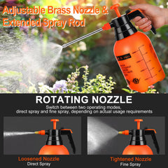 Acellegic extended spray rod attached for reaching high or narrow garden areas