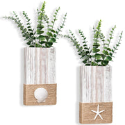 AceOrbit front view of two beach planters showing coastal charm and easy hanging