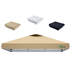 ACEPIC canopy top front view showing full khaki coverage and neat seams for protection