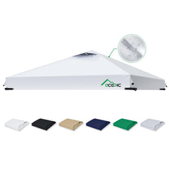 Acepic front view white canopy top showing crisp coverage and professional look