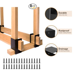 Acheterry installed brackets with 2x4s next to fireplace for neat log storage