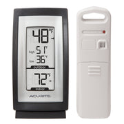 AcuRite front display showing indoor and outdoor temps for quick reading