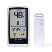 AcuRite front display showing indoor and outdoor readings for quick reference