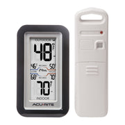 AcuRite front display showing indoor and outdoor temps, easy reading
