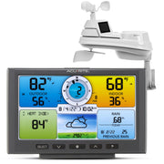 AcuRite Iris display front view showing clear weather data and forecast