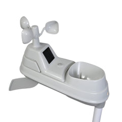 AcuRite Iris rain gauge detail capturing tipping bucket for precise rainfall measurement