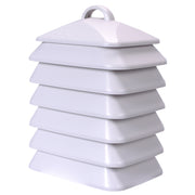 AcuRite front view of solar radiation shield showing weatherproof cover and benefit of shading