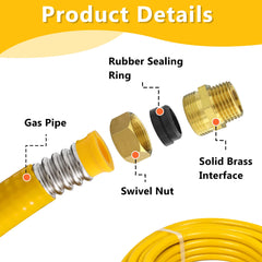 Acyoyava solid brass 1/2" male fittings close view demonstrating secure, leak-resistant connection benefit