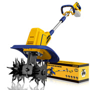 ADOTOCAM front view showing tines and benefits of compact power