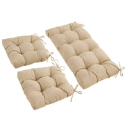 Aegisun front view of three-piece wicker cushion set showing coordinated look and comfort