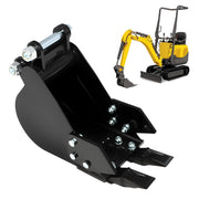 Agrovolcyn front view of 200mm bucket showing slim access benefit