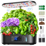 Ahopegarden front view showing compact 12‑pod hydroponic system and modern design for space saving