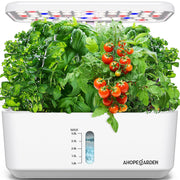 Ahopegarden front view showing 10 pod layout and compact design benefit quick indoor harvests