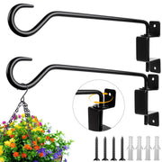 Aidoclip front view of two 12-inch iron hangers showing rustic finish and curve, adds decorative support