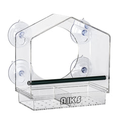 AIKS clear front feeder view showing unobstructed garden visibility and easy bird watching