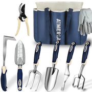 Aimerla full 9-piece garden set displayed, organized and ready to work