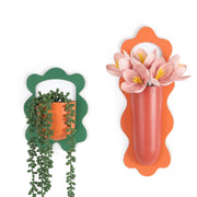 AimtoHome front view of both colorful wall planters showing vibrant contrast
