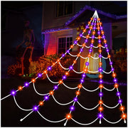 Aitbay front view of triangular spider web creating dramatic yard focal point