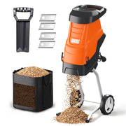 AIVOLT front view of electric chipper showing compact design and stability
