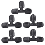 ALKARAMA front view of five lock barbed tee connectors showing compact pack and durability