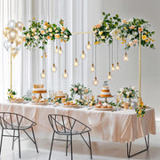 almirantra front view gold table arch showing elegant backdrop frame and visual appeal