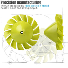 Alocs blower fan installed inside a Ryobi handheld blower demonstrating easy replacement
