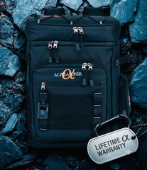 Alphasonik cooler backpack open to reveal silver PEVA lining and thick 8 mm foam insulation