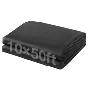 Alphatool front view of black 10x50ft garden netting showing full sheet benefit