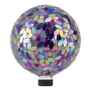 Alpine Corporation front view of purple mosaic globe showing vibrant color and curb appeal