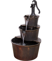 Alpine Corporation front view of fountain showing tiers and rustic charm