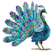 Alpine Corporation peacock front view showing vibrant multi-color appeal