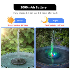 ALUKIKI fountain illuminated at night with colorful LEDs creating ambiance