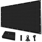 Amagenix front view of 8x12 black shade cloth showing size and benefit