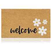 AMARU DOOR MATS front view showing daisy design and clean curb appeal