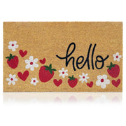 AMARU DOOR MATS front view showcasing strawberries design and welcome appeal
