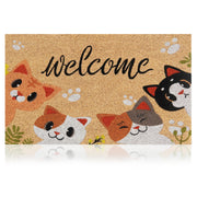 AMARU DOOR MATS front view showing cats design and curb appeal