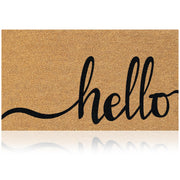 AMARU DOOR MATS front view showing Hello design and welcoming curb appeal