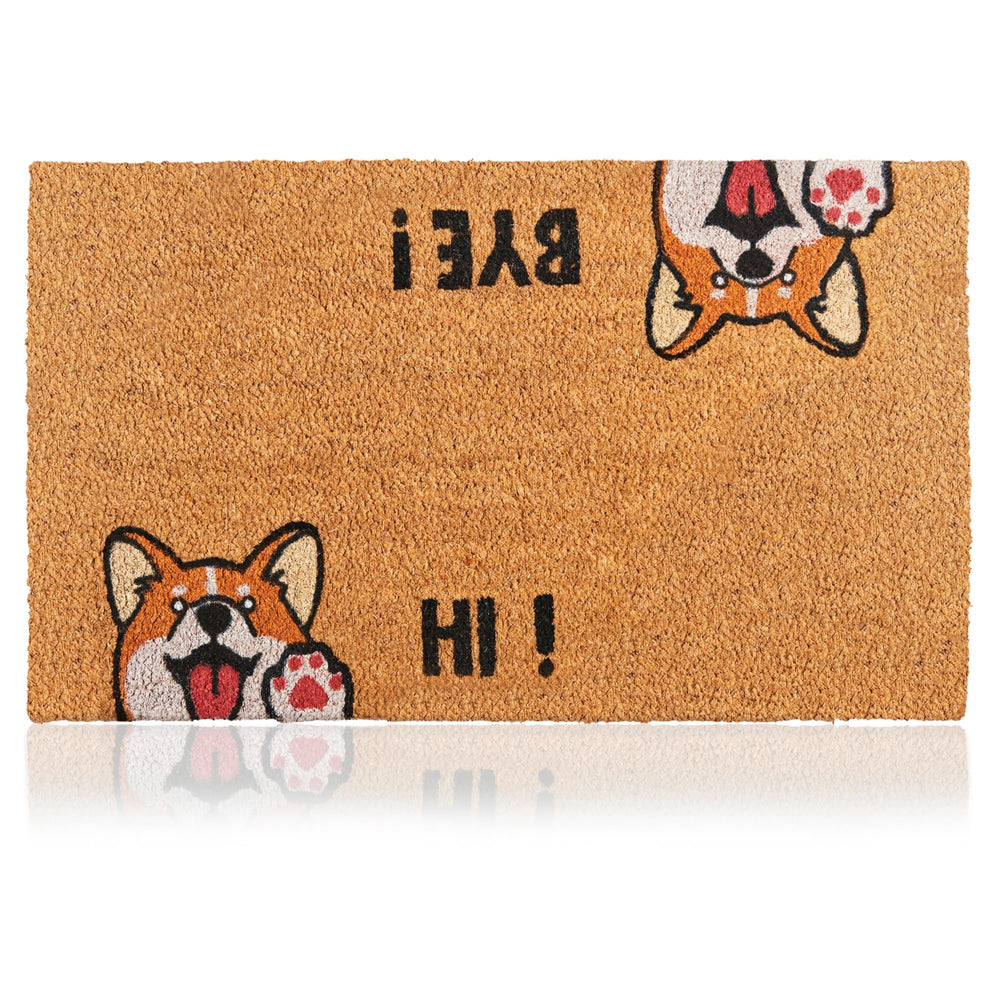 AMARU DOOR MATS front view showing Hi-Bye Dog design and welcoming entrance benefit