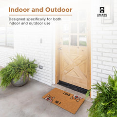 AMARU DOOR MATS in-use with shoes removing mud for cleaner floors benefit
